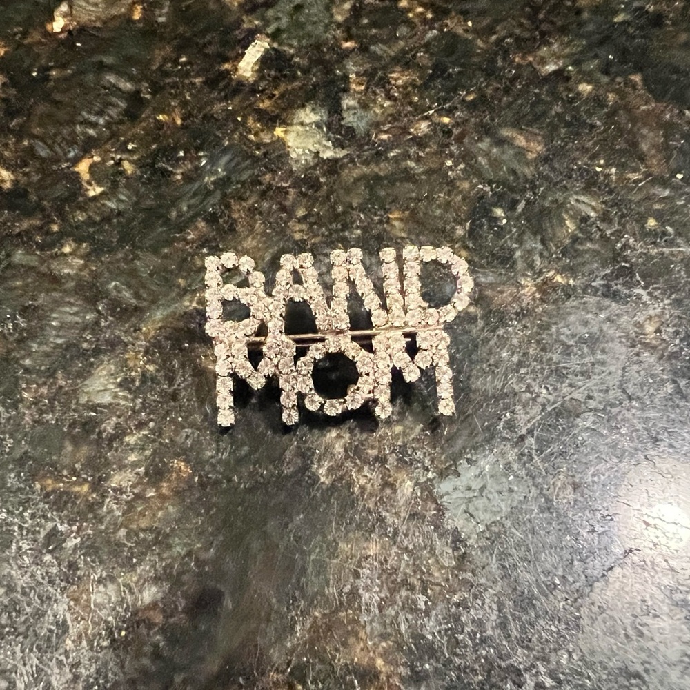 Silver Band Mom Pin